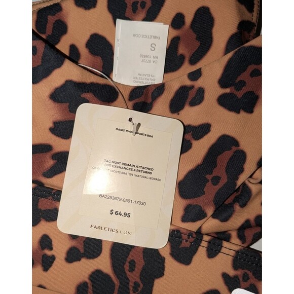Fabletics Sports Bra S Women's Leopard Print Oasis Twist Medium Impact Strappy - Picture 6 of 8